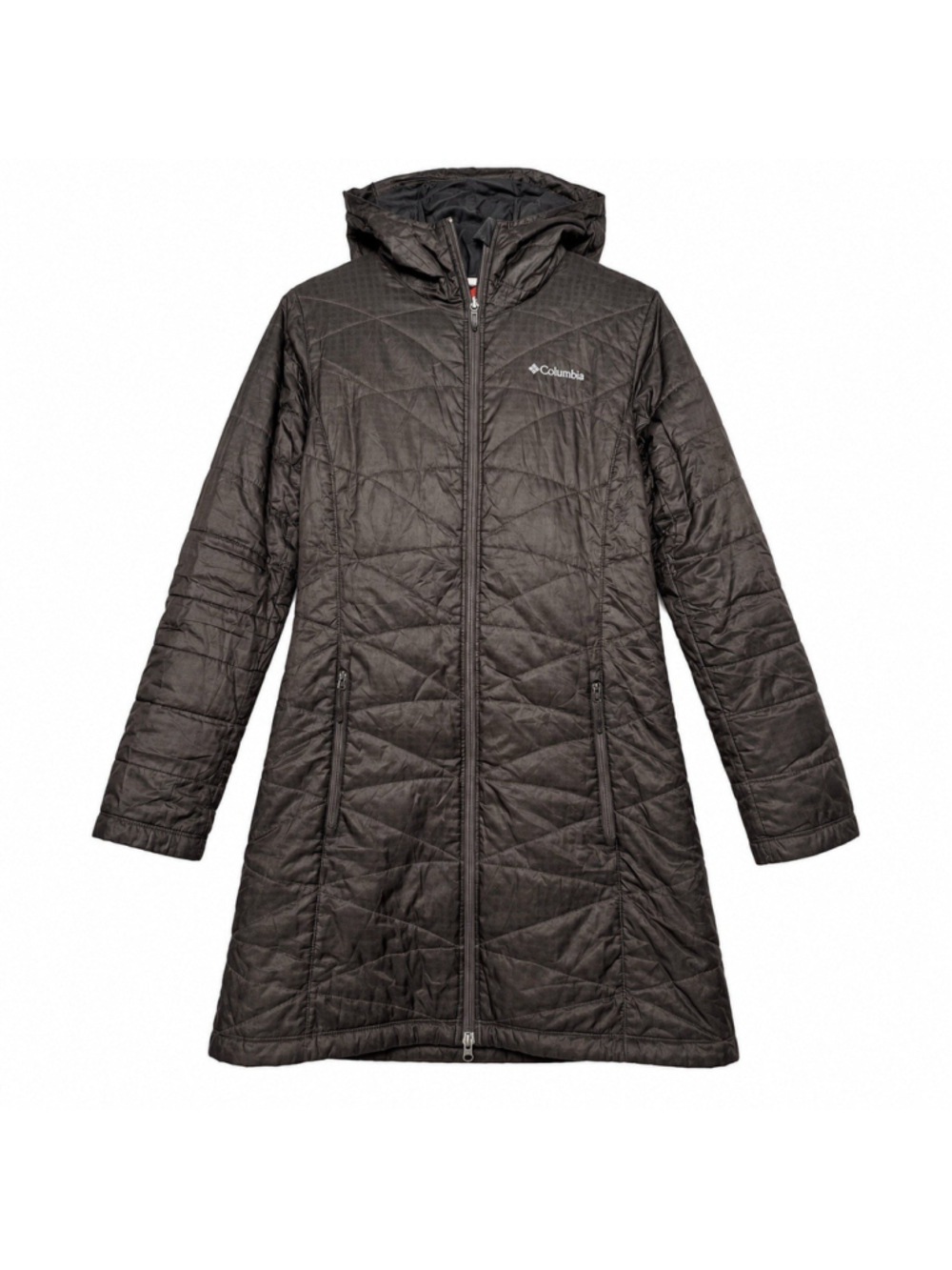 Columbia Hooded Long Jacket Women’s Medium Insulated Omni-Heat Quilted Winter